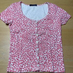 Brandy Melville pink cheetah zelly top